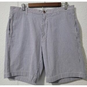 J.CREW SEERSUCKER DESIGNER SHORTS BLUE WHITE SIZE 35